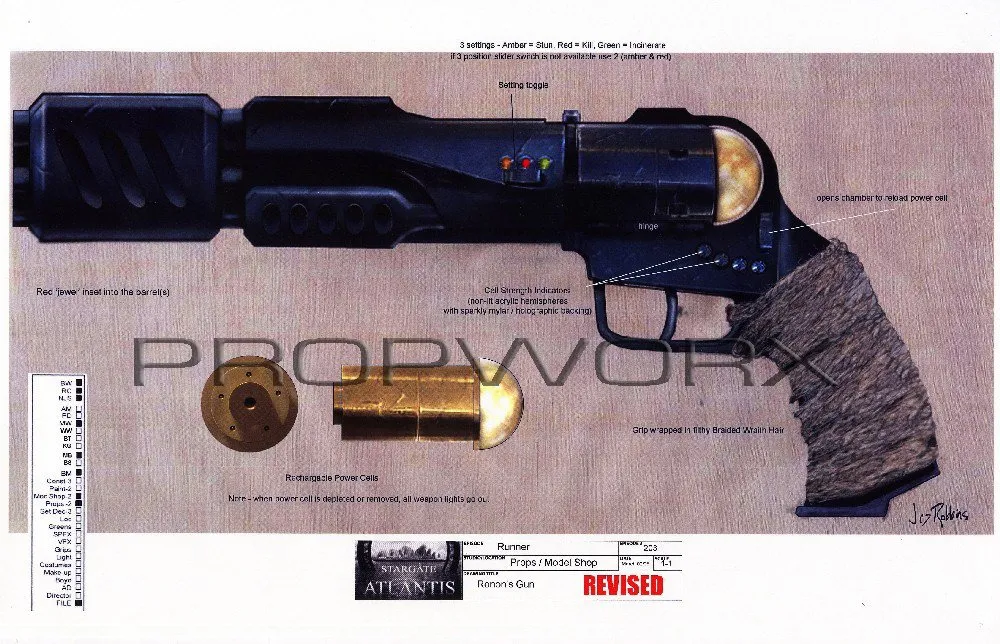 Okay! #Stargate Concept Art 4 of 350! Ronon's Blaster by Production Designer James Robbins #SG1 #SGA #SGU #StargateSG1…