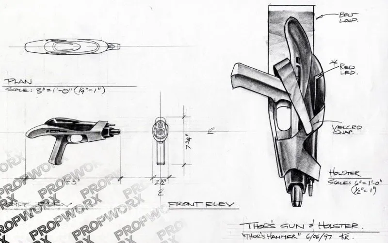 Okay! #Stargate Concept Art 5 of 350! Thor's Gun & Holster - Thor's Hammer #SG1 #SGA #SGU #StargateSG1…