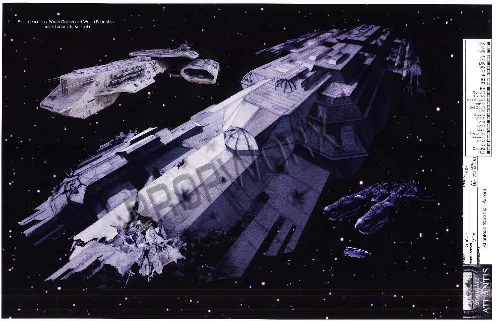 Okay! #Stargate Concept Art 10 of 350! Atlantean Warship - "Aurora" (by Production Designer James Robbins) #SG1 #SGA…