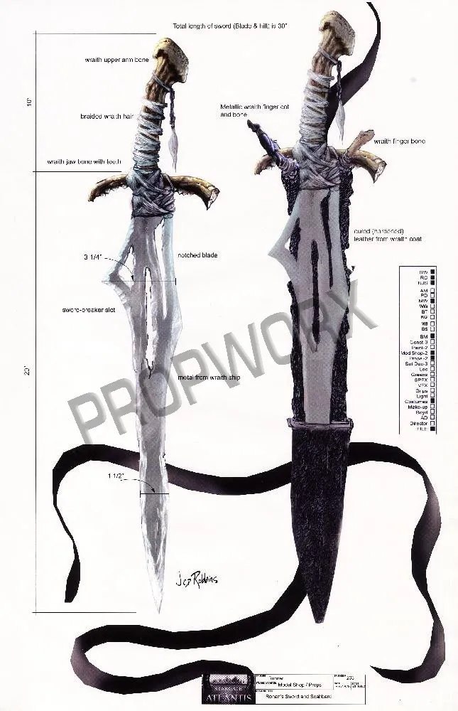 Okay! #Stargate Concept Art 11 of 350! Ronon's Sword & Scabbard (by Production Designer James Robbins) #SG1 #SGA #SGU…