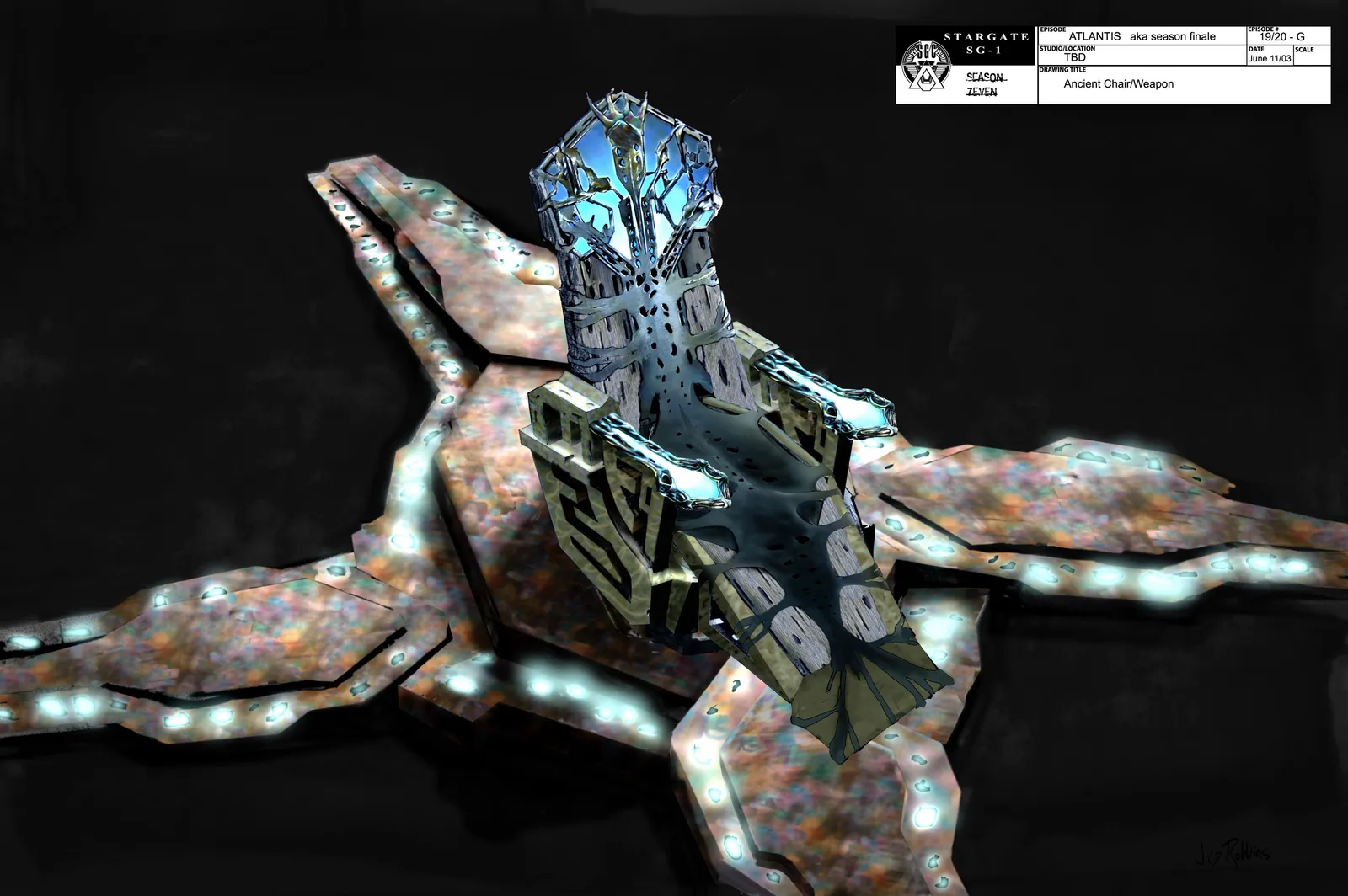 #Stargate Concept Art 18 of 350! The Ancient Chair - by Production Designer James Robbins #SG1 #SGA #SGU #StargateSG1…