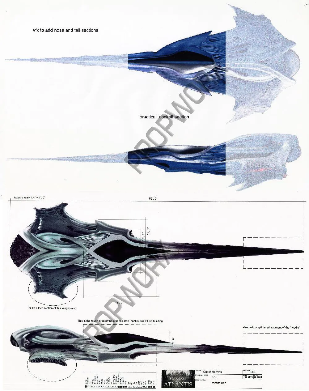 #Stargate Concept Art 23 of 350! Wraith Dart - by Production Designer James Robbins #SG1 #SGA #SGU #StargateSG1…