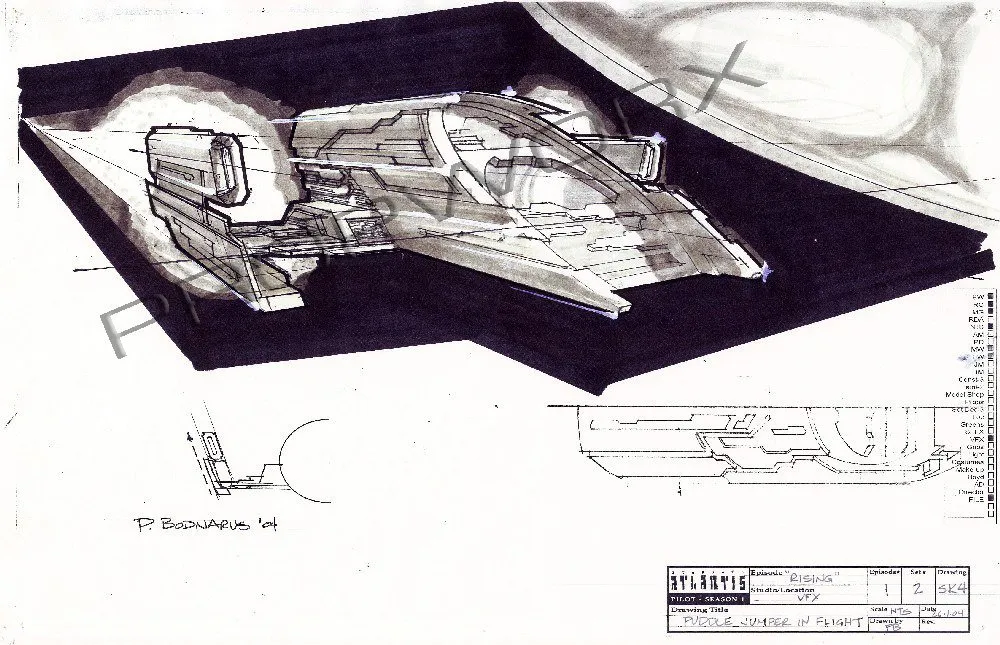 #Stargate Concept Art 25 of 350! Puddle Jumper in Flight - "Rising" #SG1 #SGA #SGU #StargateSG1 #StargateAtlantis…