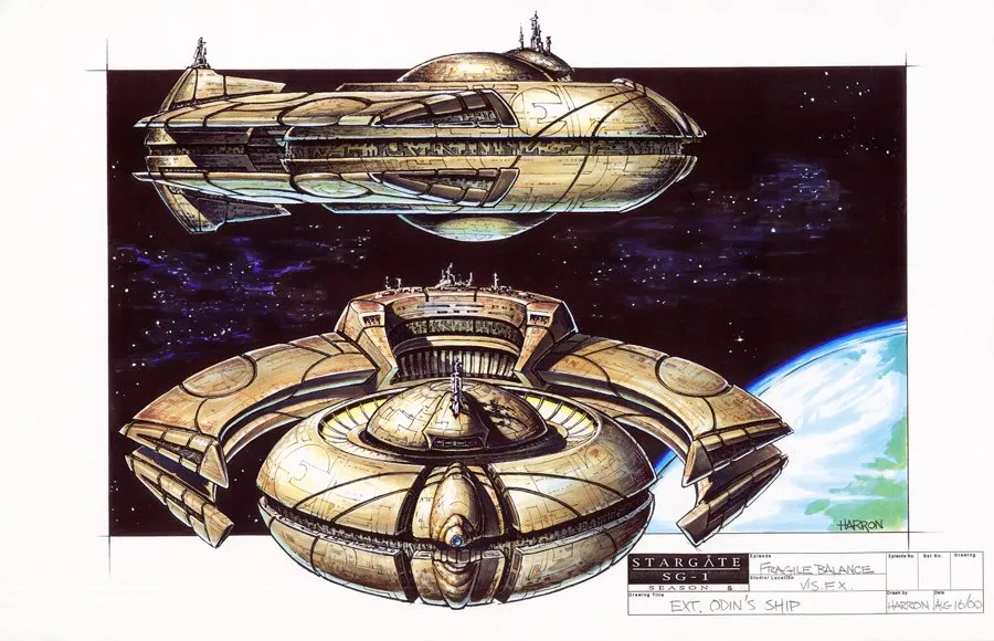 #Stargate Concept Art 29 of 350! Odin's Ship - "Fragile Balance" #SG1 #SGA #SGU #StargateSG1 #StargateAtlantis…