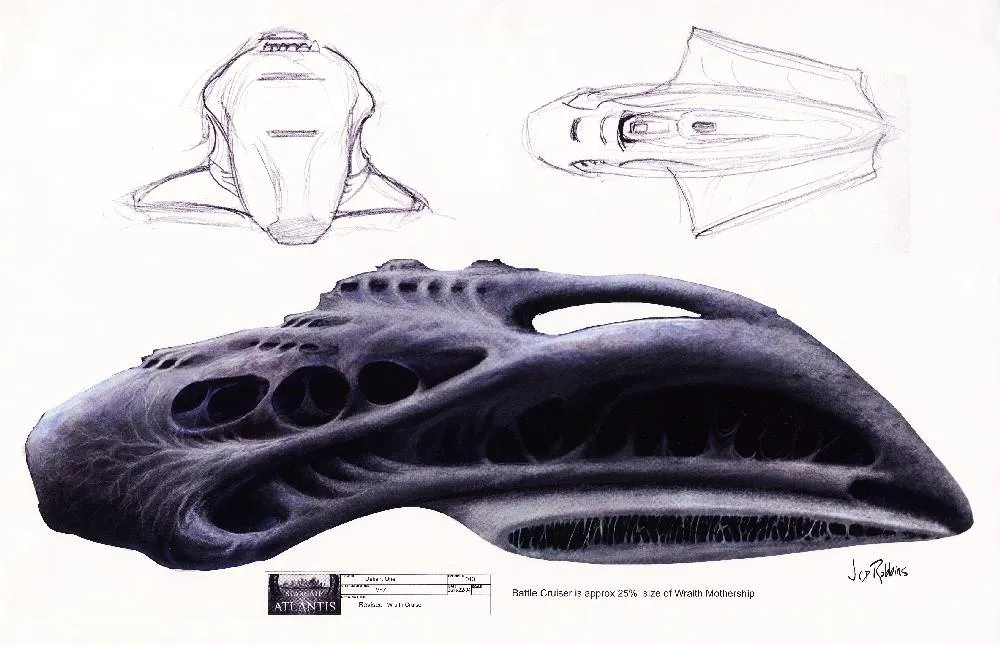 #Stargate Concept Art 32 of 350! Wraith Battle Cruiser - #SG1 #SGA #SGU #StargateSG1 #StargateAtlantis…