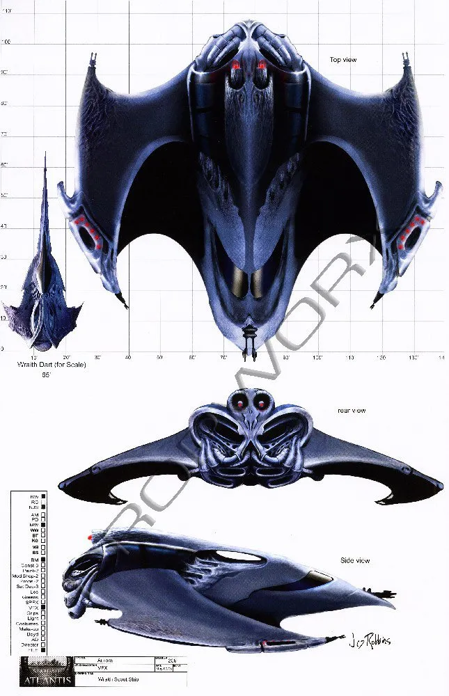 #Stargate Concept Art 35 of 350! Wraith scout ship by Production Designer James Robbins #SG1 #SGA #SGU #StargateSG1…