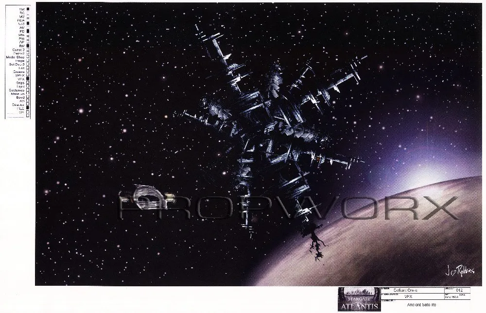 #Stargate Concept Art 36 of 350! "Defiant Ones" Ancient satellite by Production Designer James Robbins #SG1 #SGA #SGU…