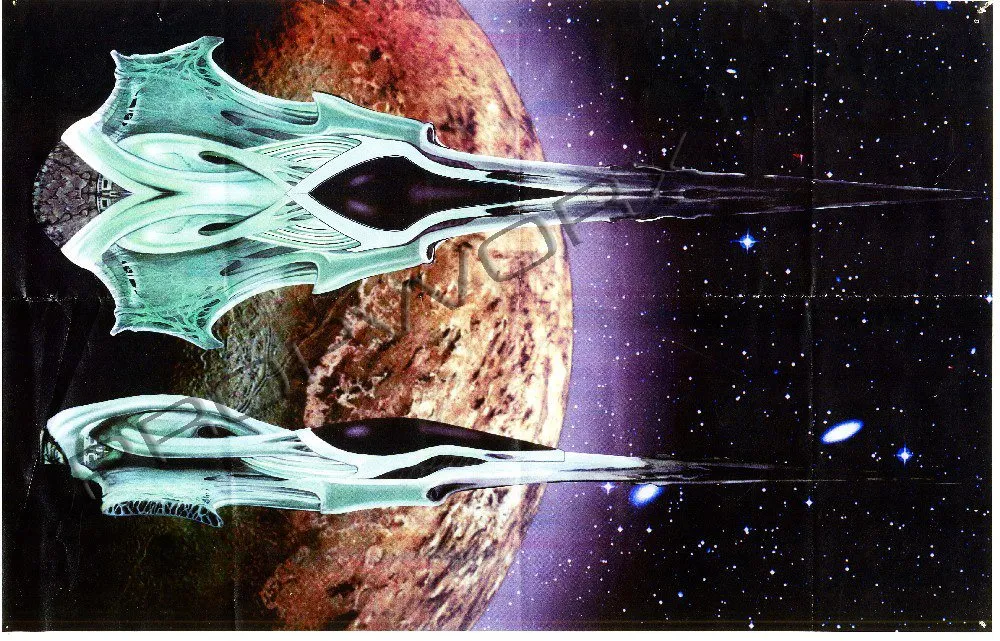 Picking up this series where we left off... #Stargate Concept Art 37 of 350! Wraith darts by Production Designer James…