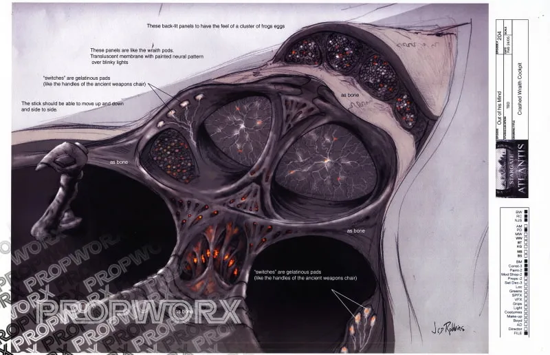 #Stargate Concept Art 44 of 350! Crashed wraith cockpit art by Production Designer James Robbins #SG1 #SGA #SGU…