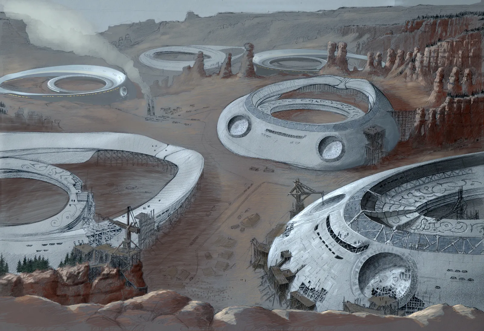 #StargateSG1 - "Crusade" concept art by James Robbins Ori ships #Stargate #SG1 #ConceptArt