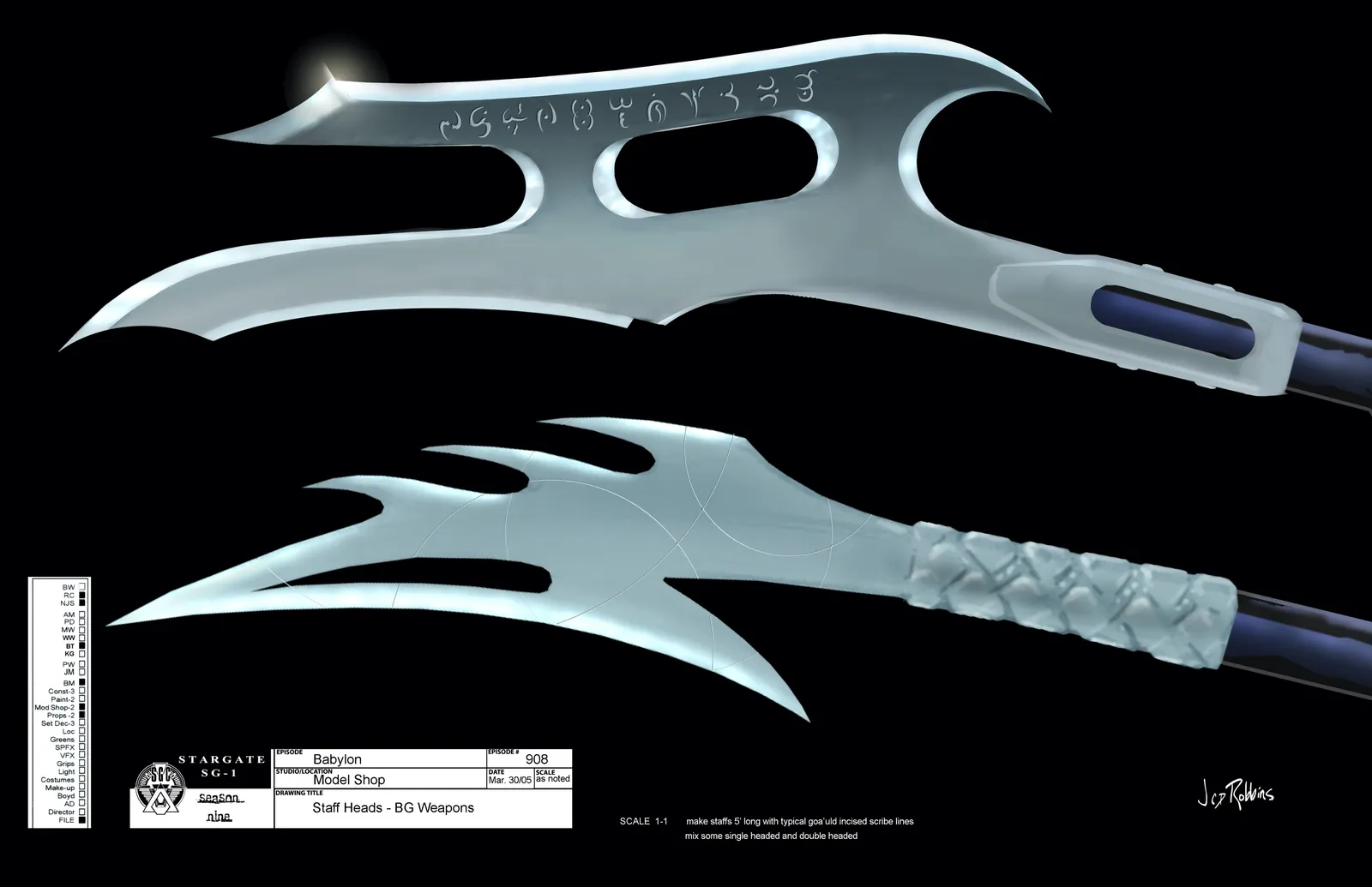 Stargate: SG-1 weaponry - concept art by James Robbins #TimeForStargate @PrimeVideo