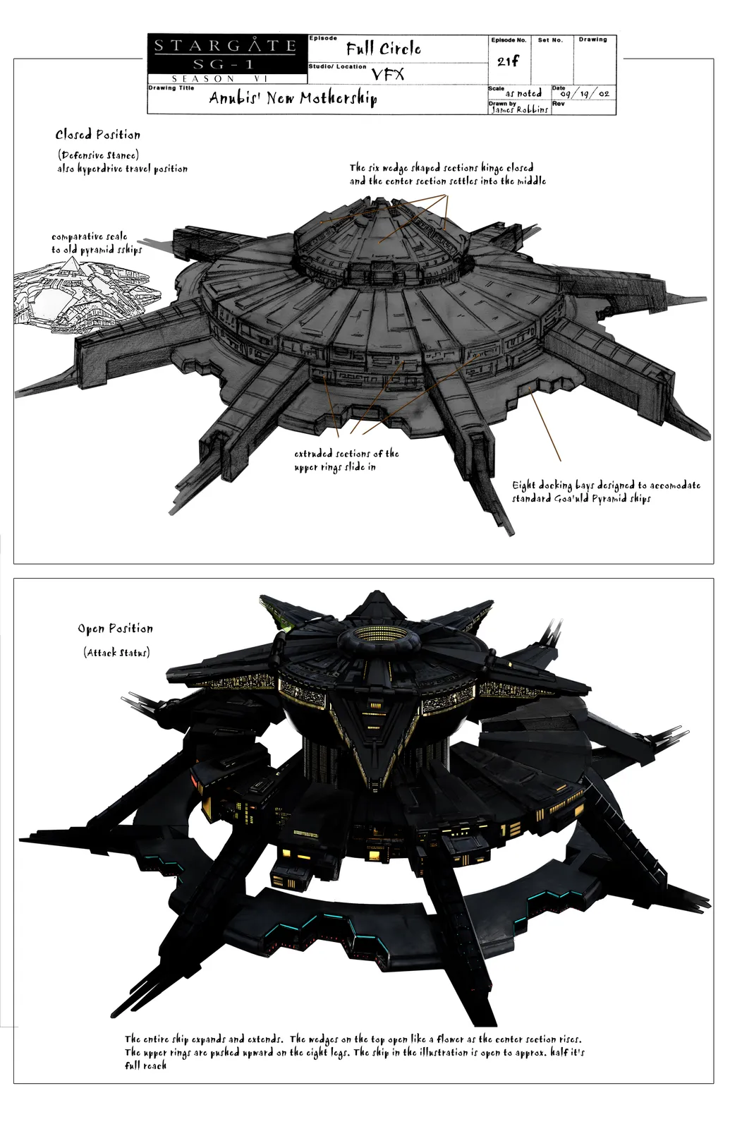 Nice job, Stargate fans! Stargate: SG-1 - concept art by James Robbins Goa'uld mothership #TimeForStargate @Netflix…