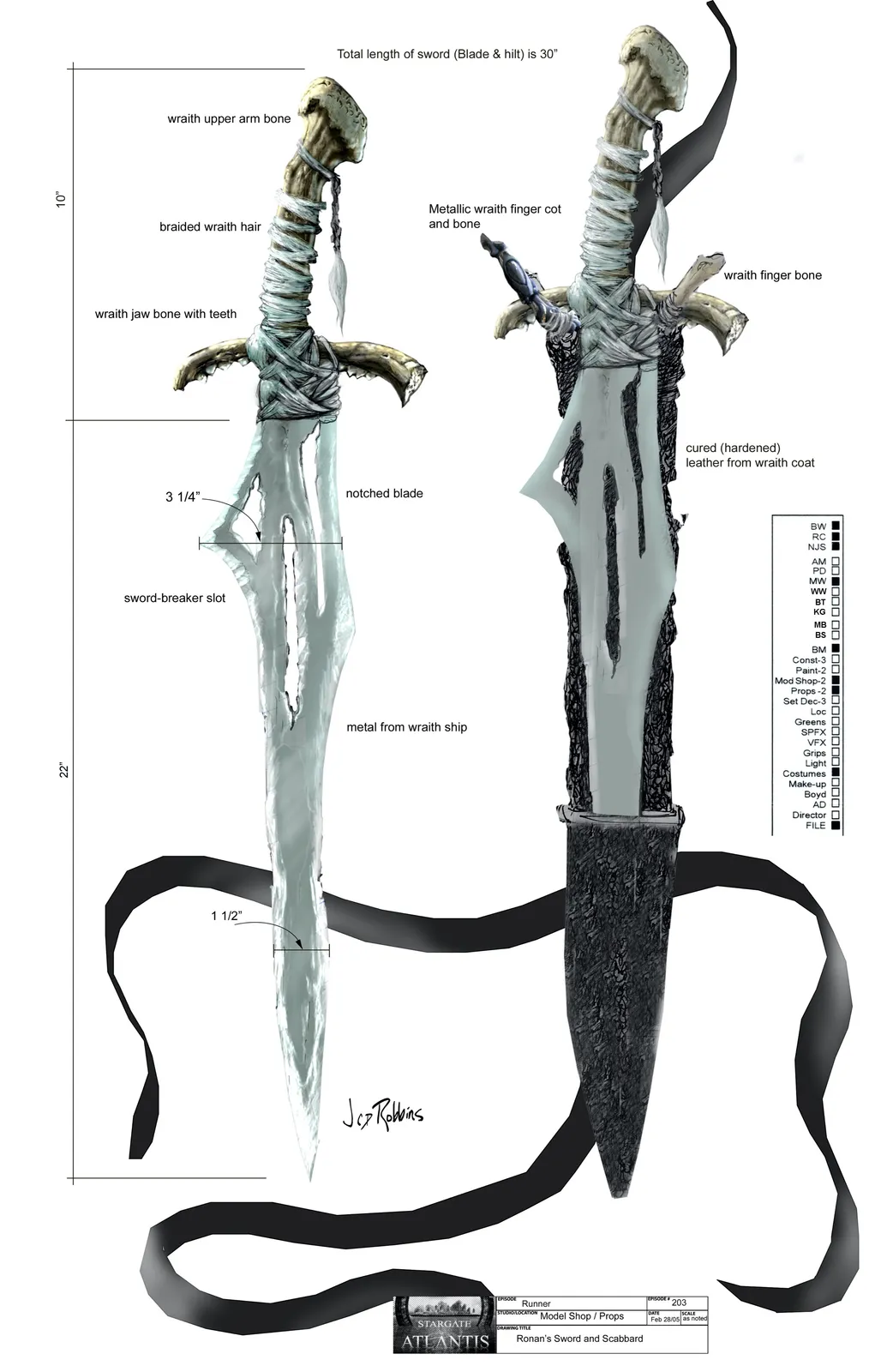 #StargateAtlantis - "Runner" concept art by James Robbins Ronon's Blade #Stargate #Atlantis #SGA #ConceptArt