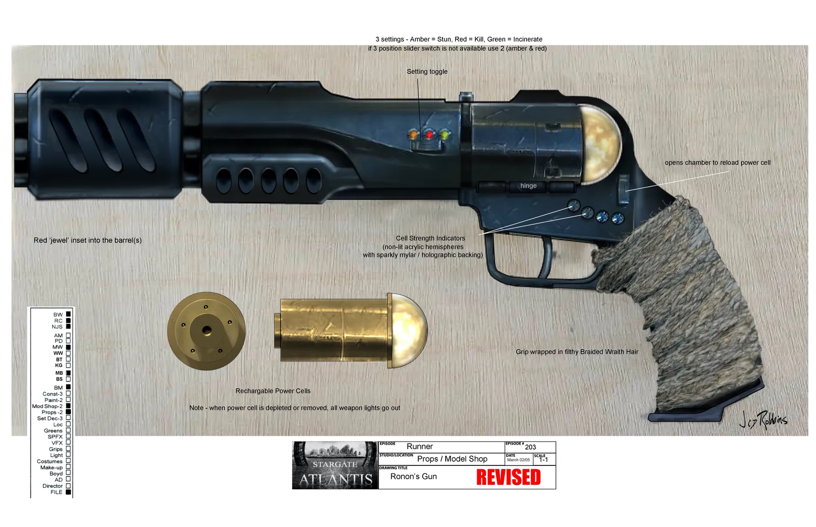 #StargateAtlantis - Runner concept art by James Robbins Ronon's Gun #Stargate #Atlantis #SGA #ConceptArt