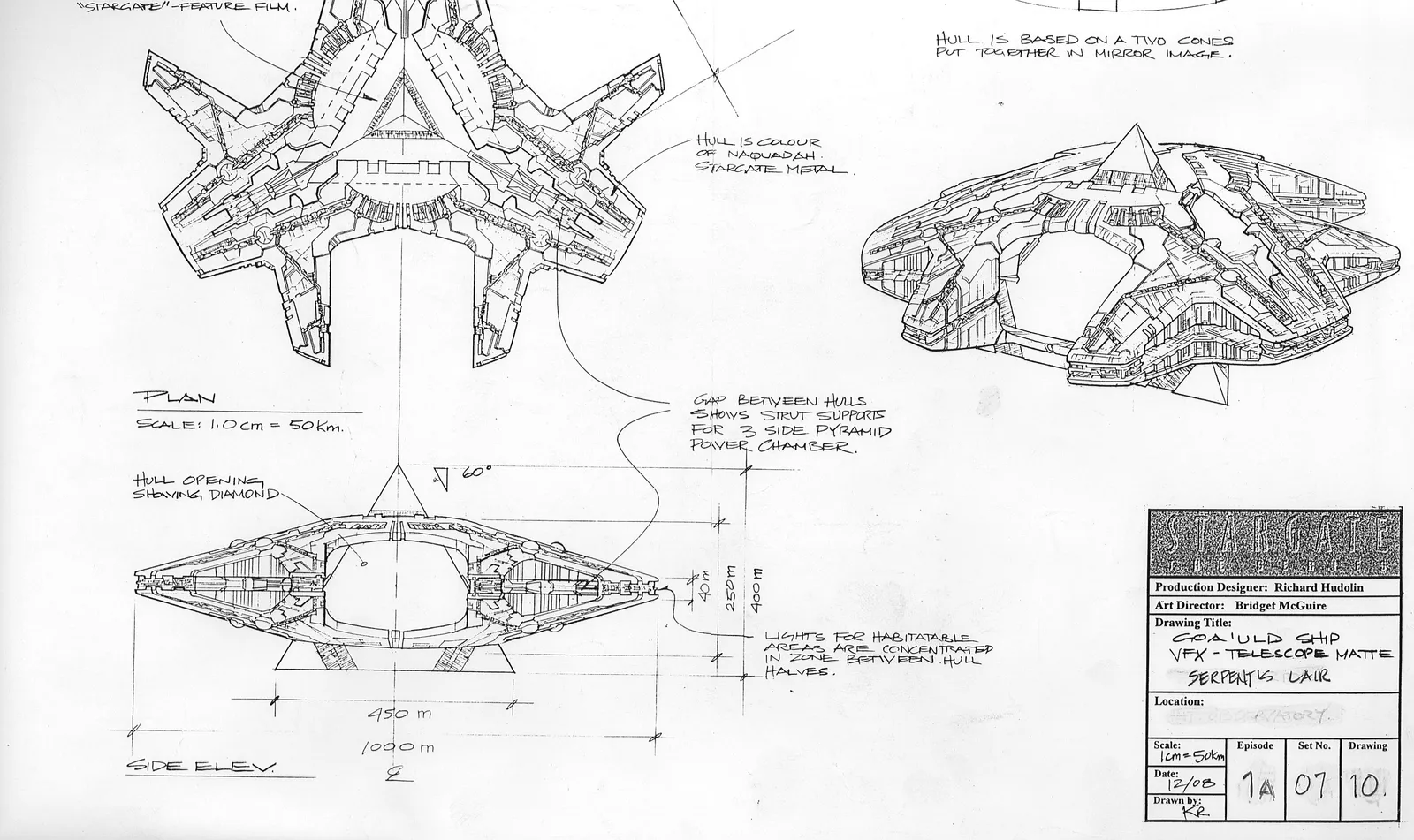 Goa'uld mother ship - concept art Production Designer Richard Hudolin Art Director Bridget McGuire #Stargate #SG1…