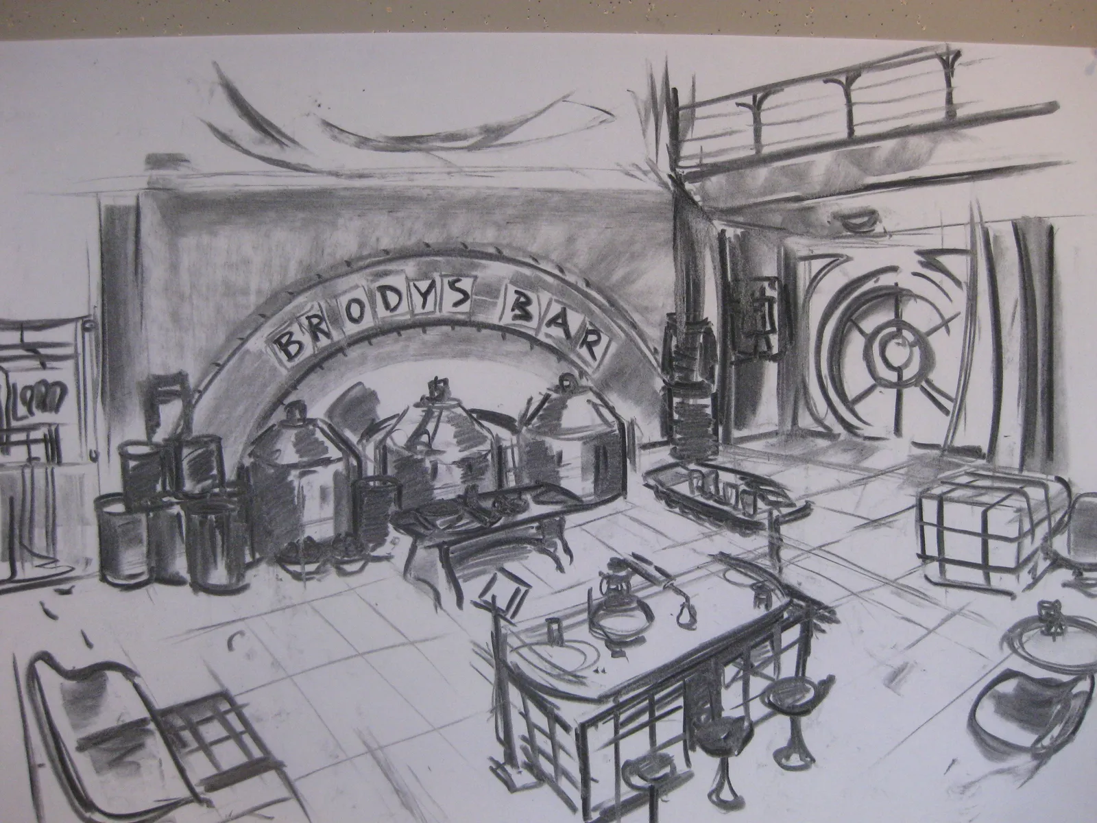 Early concept art for Brody's Bar by #StargateUniverse Production Designer James Robbins #SGU #Stargate #Universe