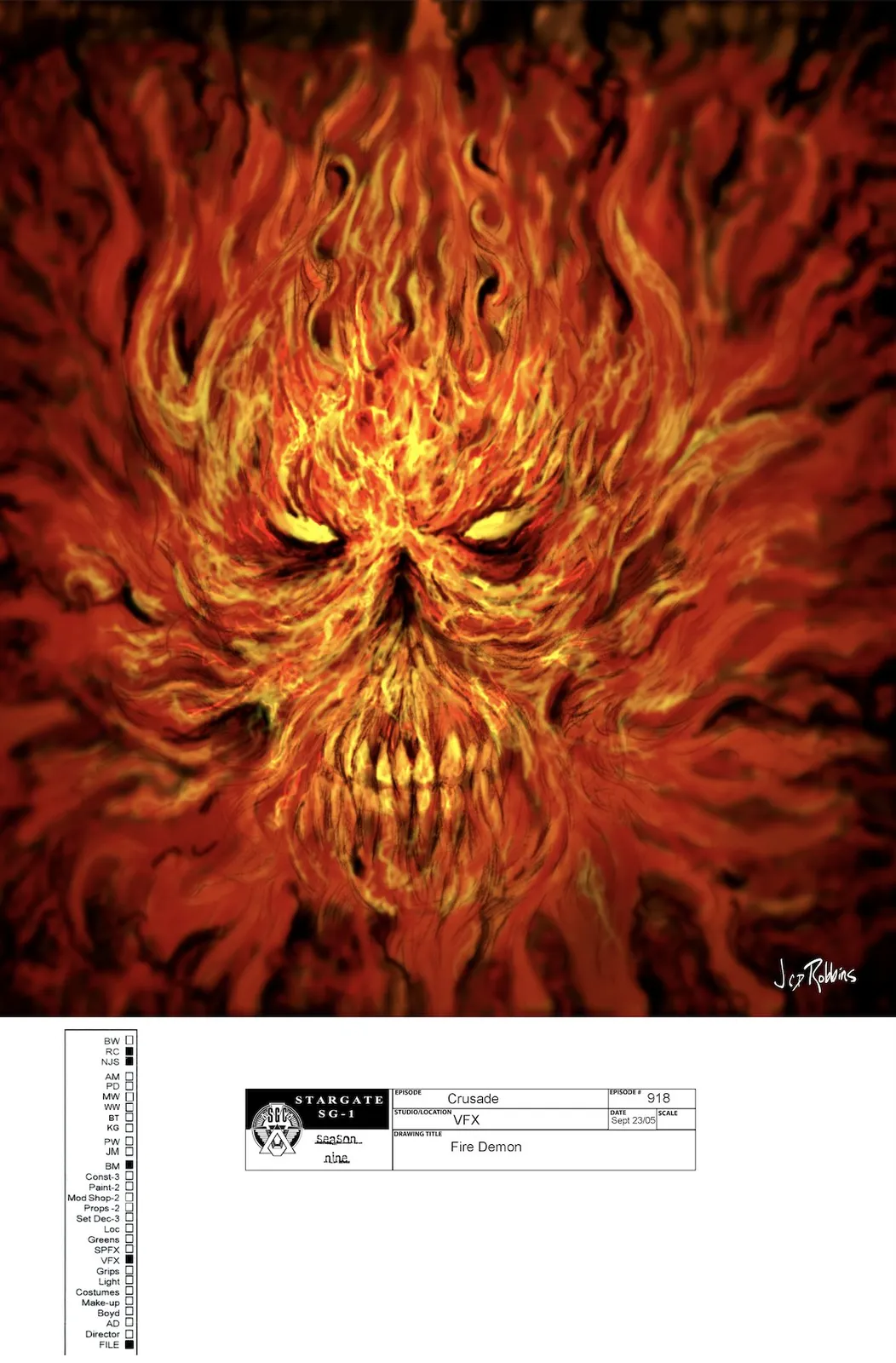 Flame Demon - concept art by James Robbins #Stargate #SG1 #StargateSG1