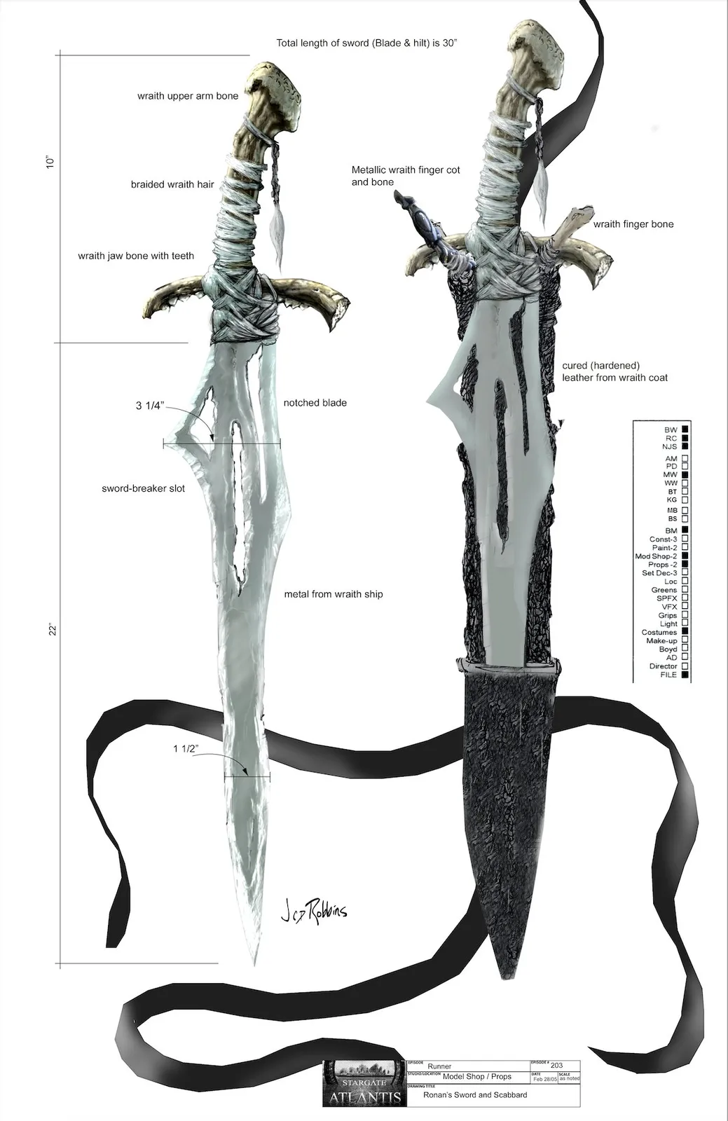 #Stargate #Atlantis #StargateAtlantis #SGA "Runner" - Ronon's blade concept art by James Robbins