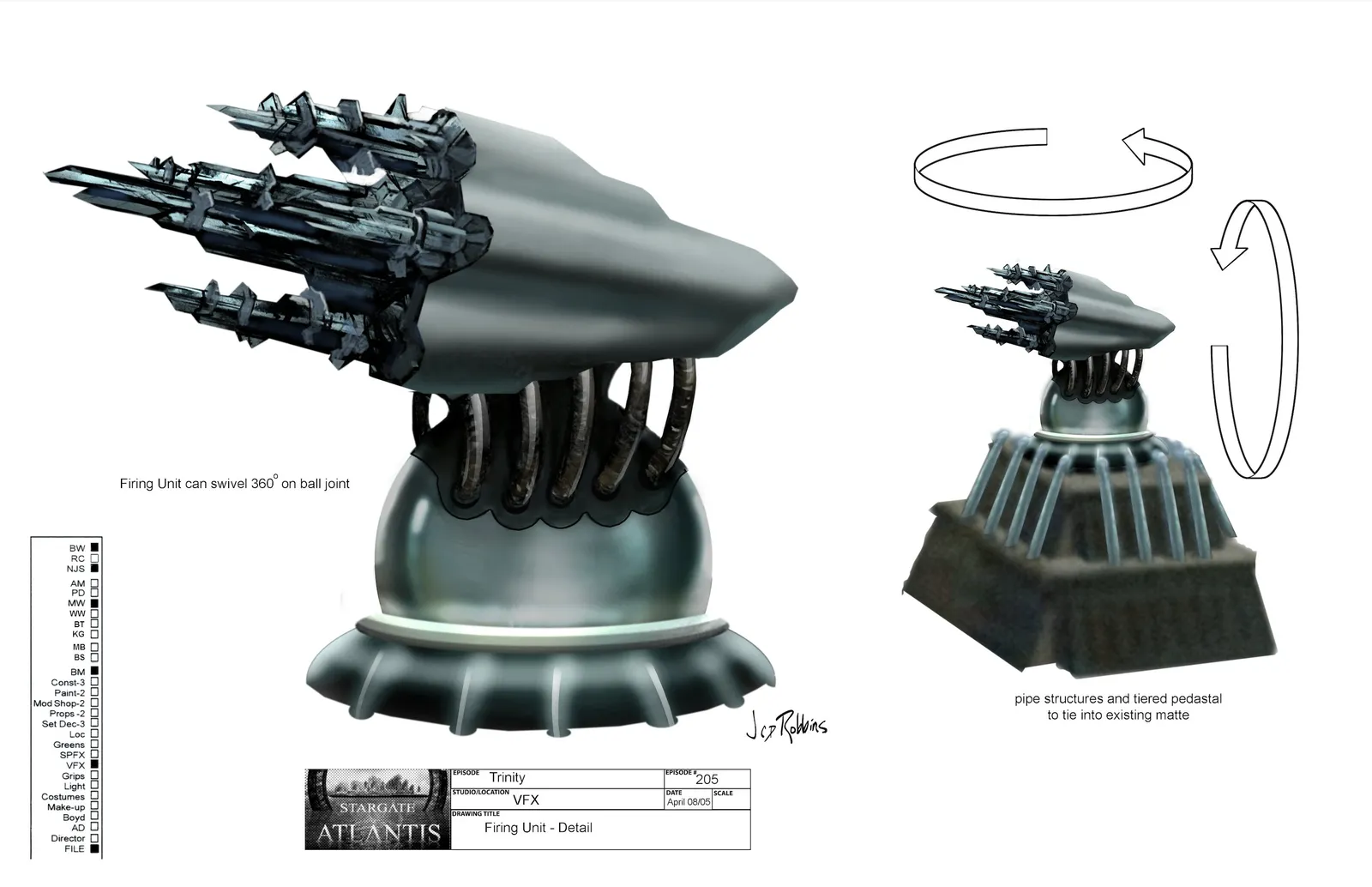 #Stargate #Atlantis #SGA #StargateAtlantis "Trinity" - firing unit (concept art by James Robbins)
