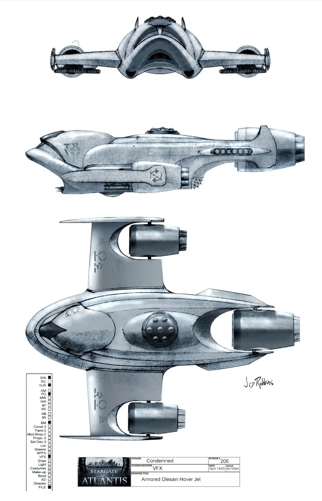 Armored Olesian hover jet - concept art by James Robbins #Stargate #Atlantis #StargateAtlantis #SGA