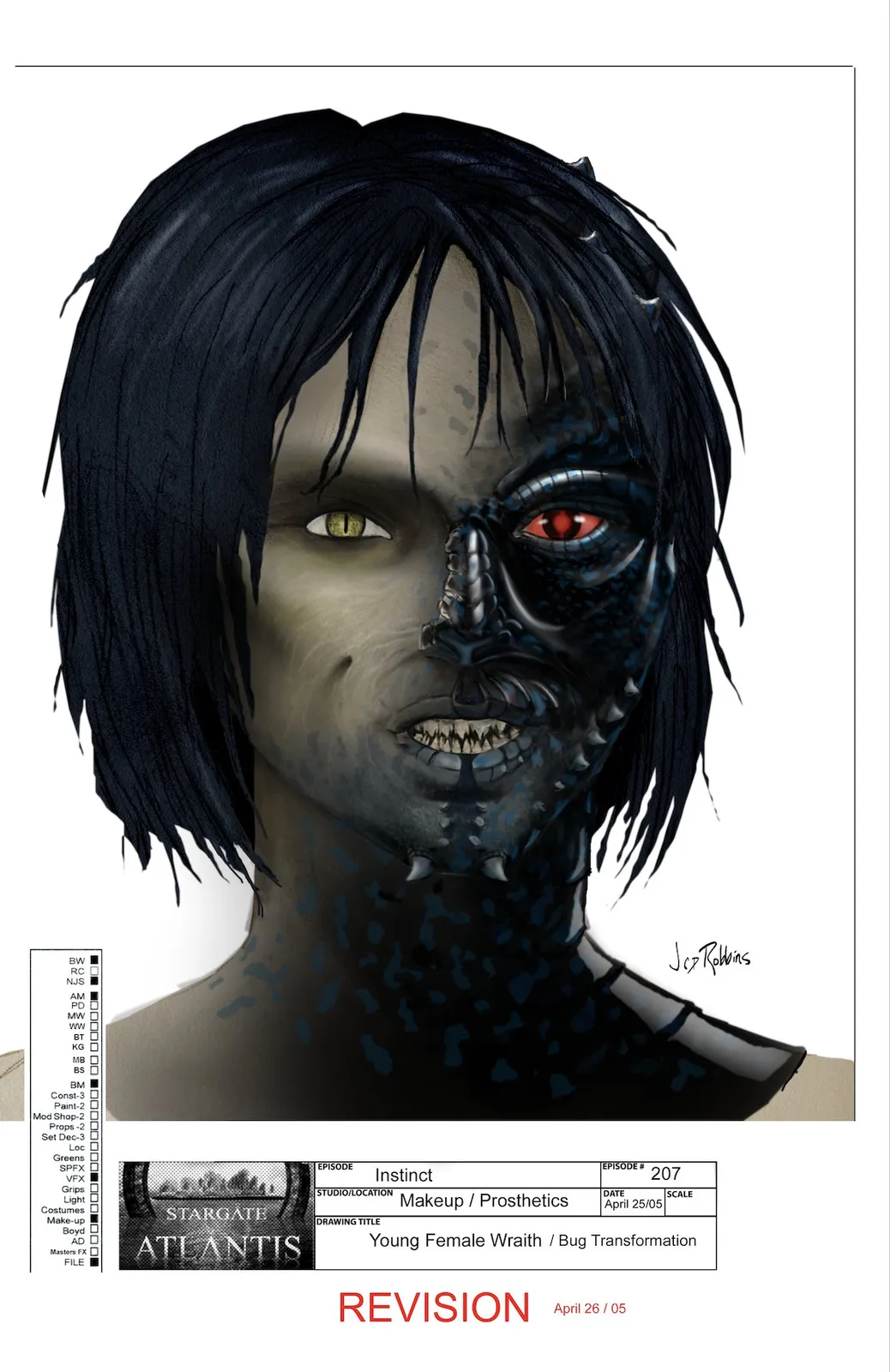 #Stargate #SGA #Atlantis Young female wraith - revised concept art by James Robbins