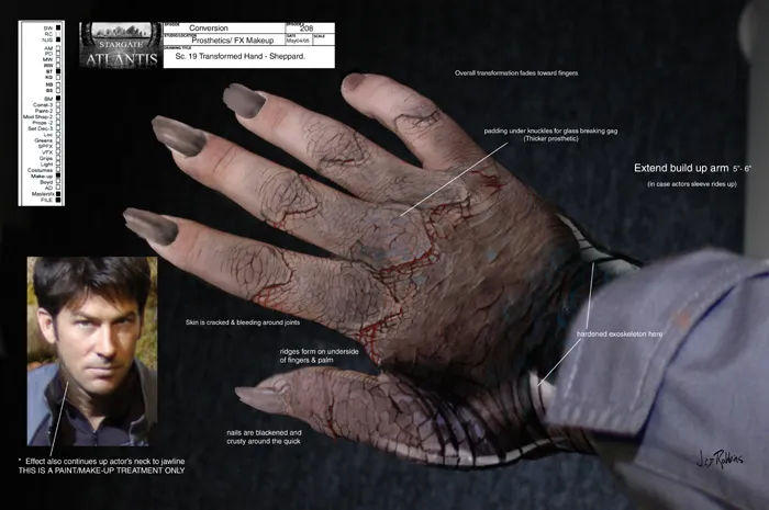 #Stargate #SGA #Atlantis "Condemned" - transformed hand (concept art by James Robbins)