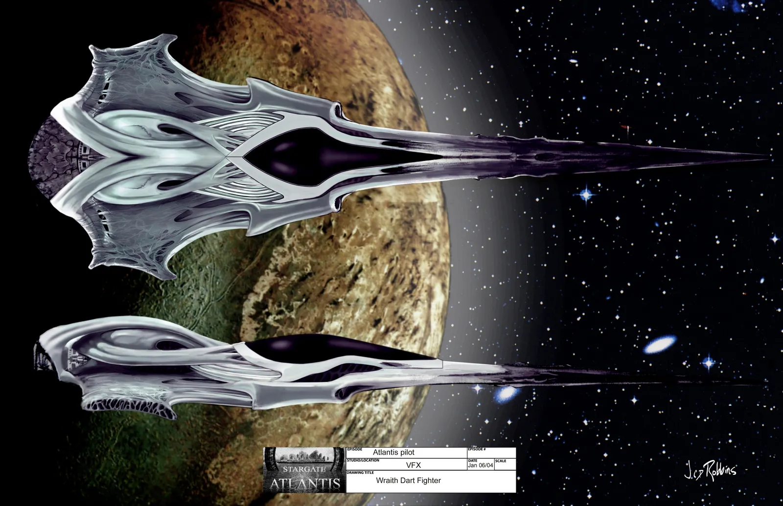 Wraith dart fighter - concept art by James Robbins #Stargate #Atlantis #SGA