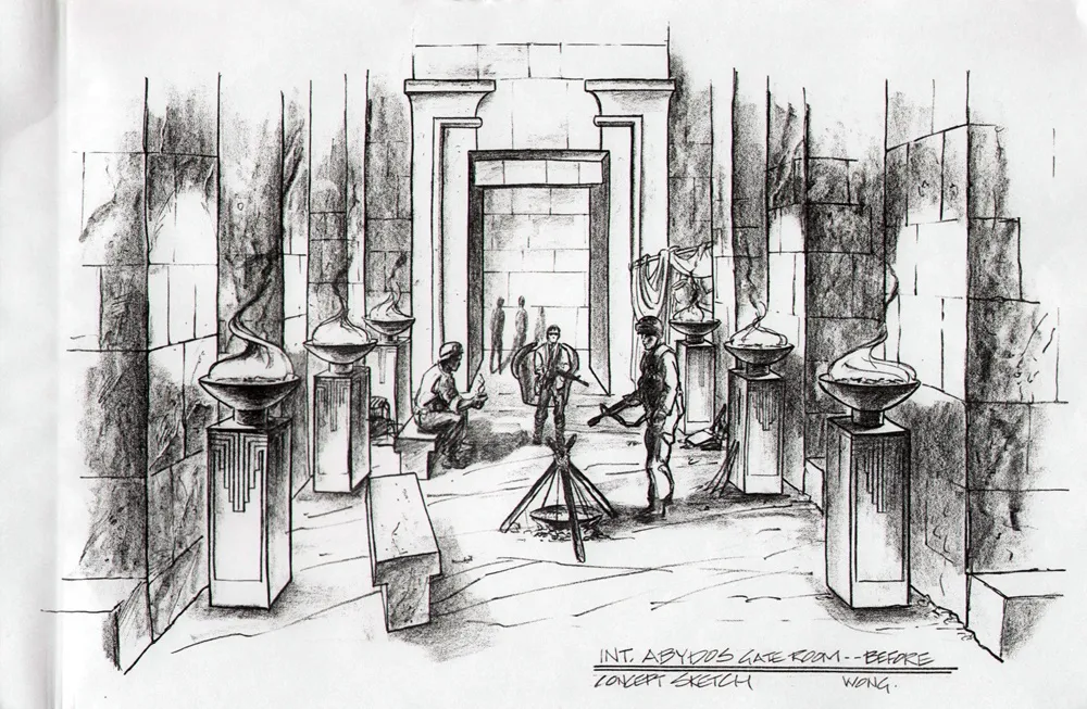 #Stargate #SG1 "Children of the Gods": Abydos Gate Room - Before and After concept art