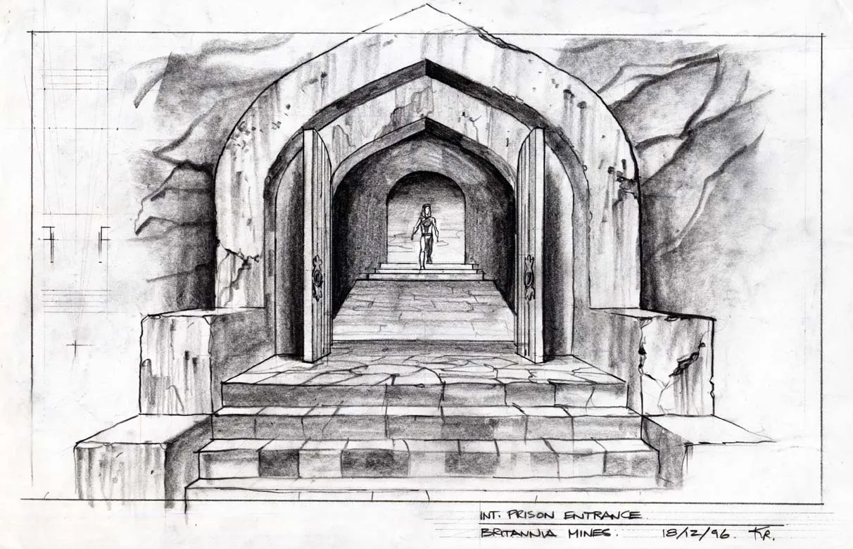 #Stargate #SG1 "Children of the Gods" - Prison entrance concept art