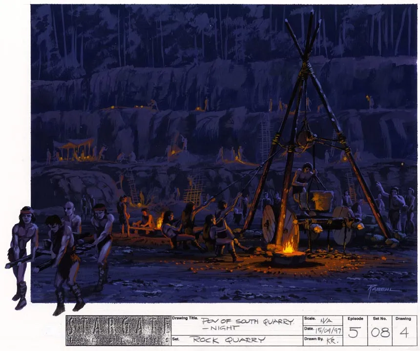 #Stargate #SG1 "The First Commandment" Rock Quarry Camp concept art