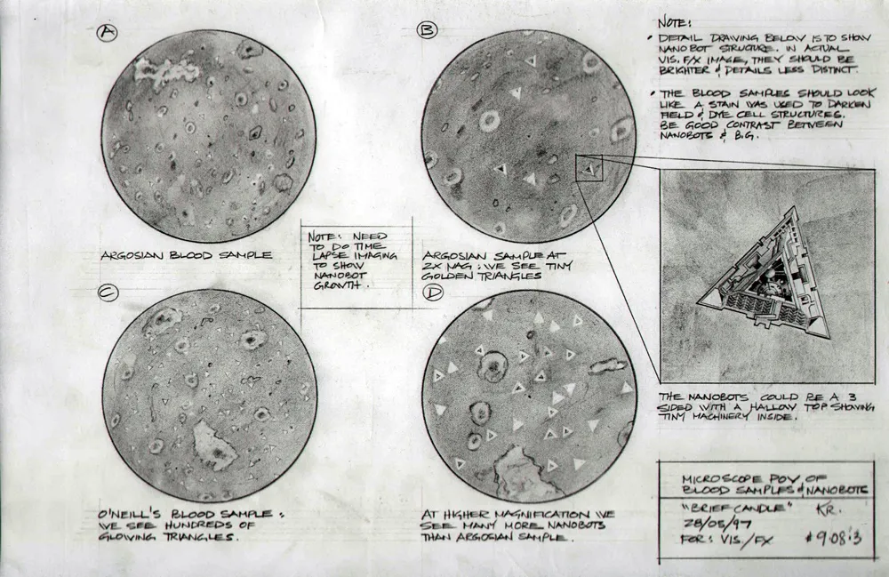 #Stargate #SG1 Microscopic blood sample and nanobot - concept art