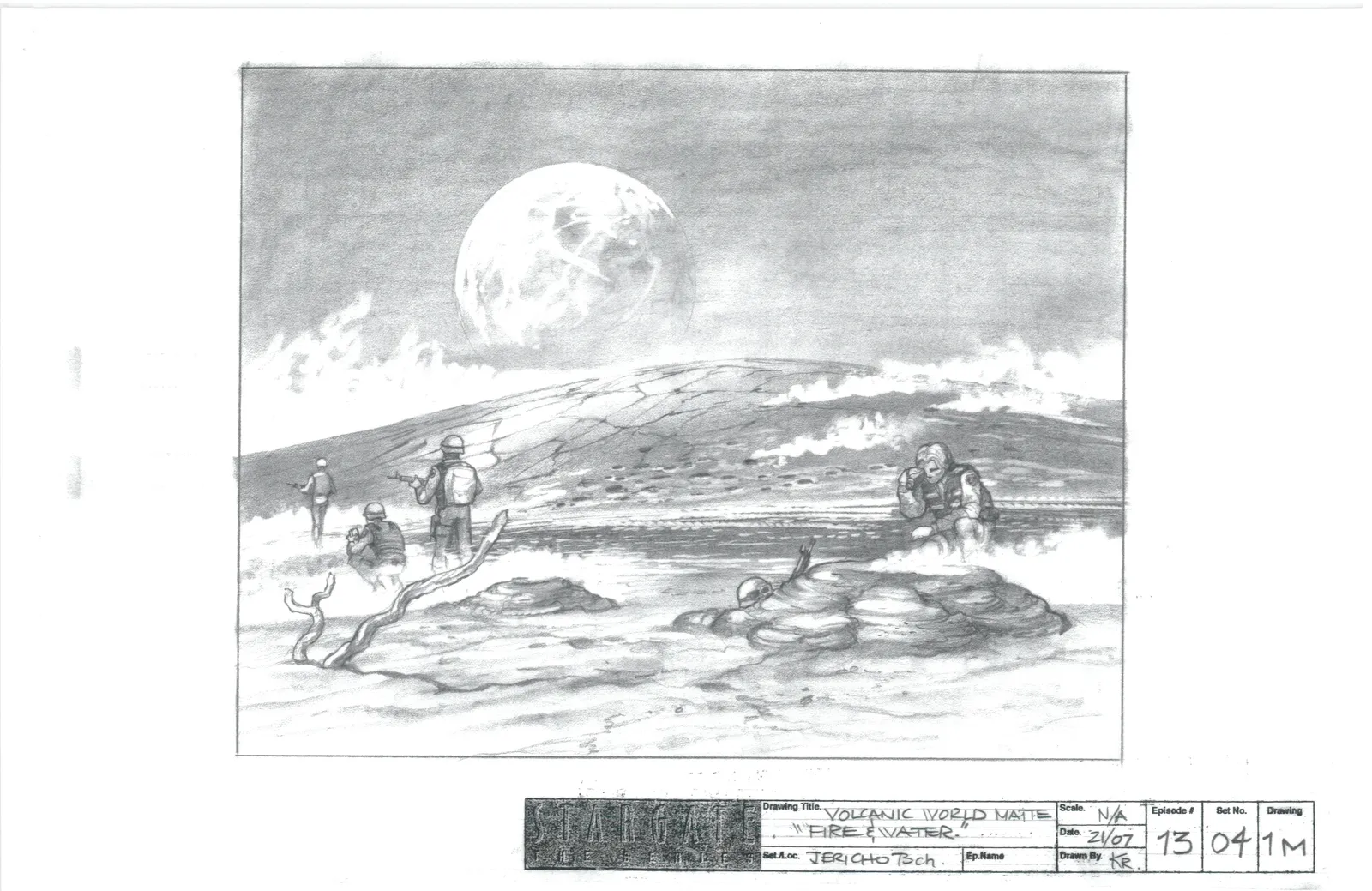 #Stargate #SG1 "Fire and Water" - Volcanic world concept art