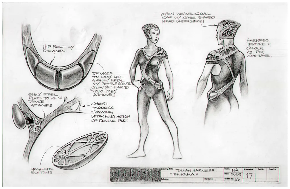 #Stargate #SG1 Tollan harness and fabulous outfit - concept art