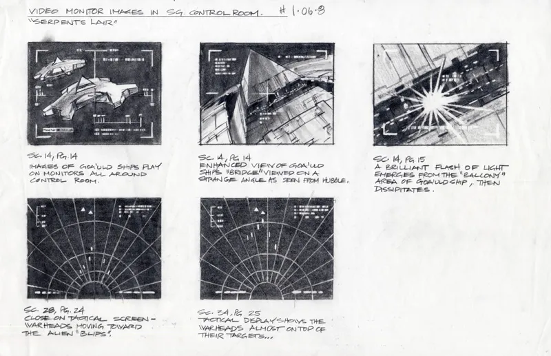 #Stargate #SG1 Serpent's Lair - Video monitor images (concept art)