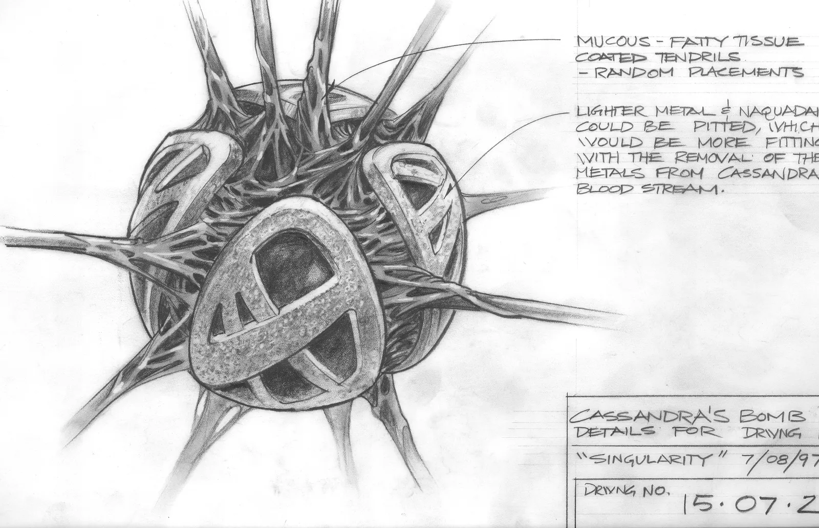 Stargate SG-1 concept art: Singularity (Cassandra's bomb)