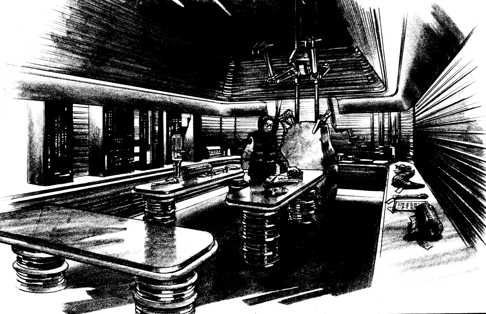 Stargate SG-1 concept art Looks like Daniel Jackson is the first customer at a very unpopular night club.