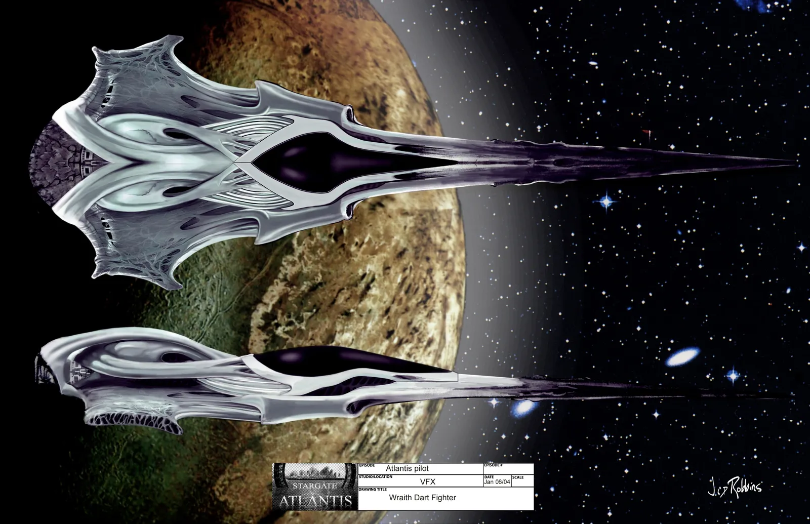 Stargate: Atlantis concept art - Rising I and II (Wraith Dart Fighter)