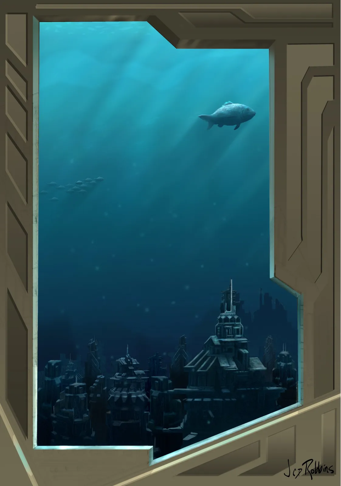 Stargate: Atlantis concept art - Rising I and II (View out the window)