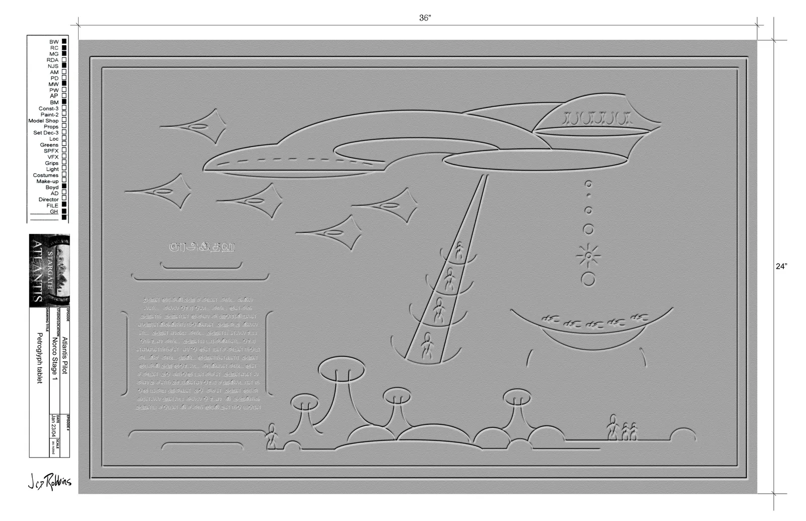 Stargate: Atlantis concept art - Rising I and II (Petroglyph Tablet)