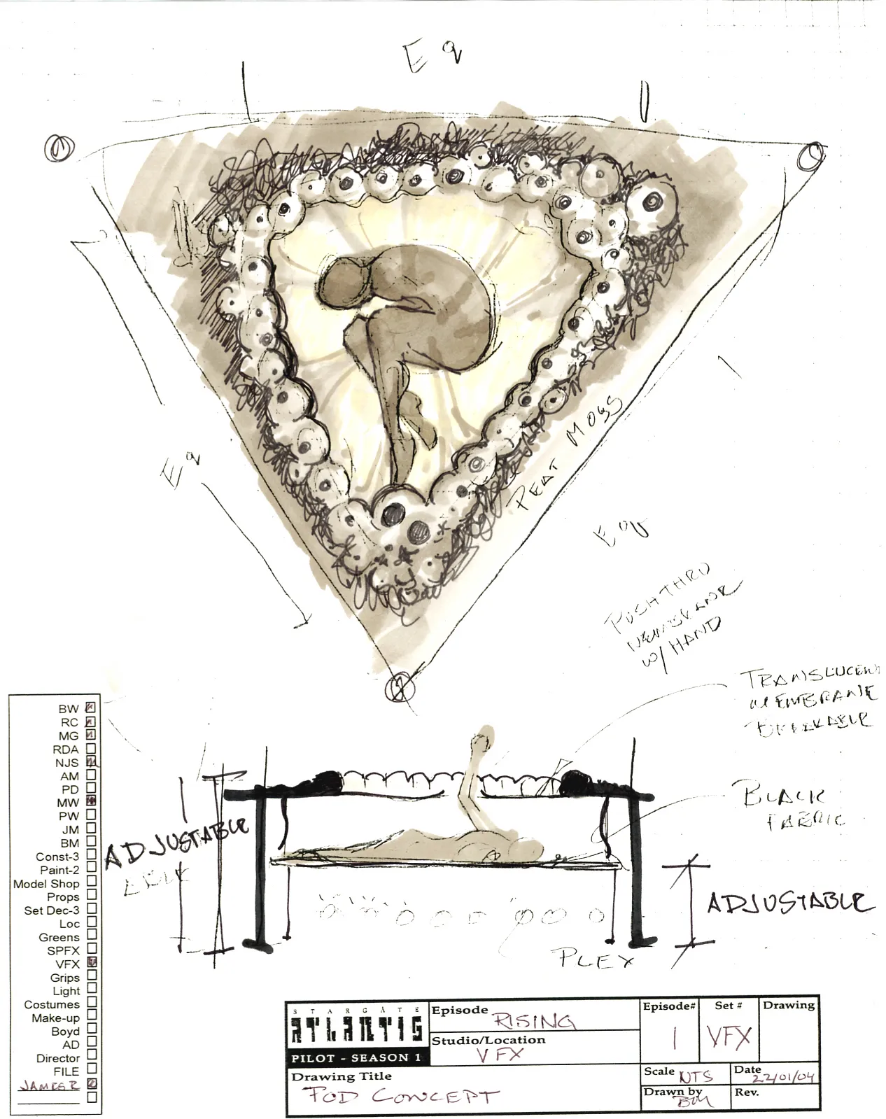 Stargate: Atlantis concept art - Rising I and II (wraith pod concept)