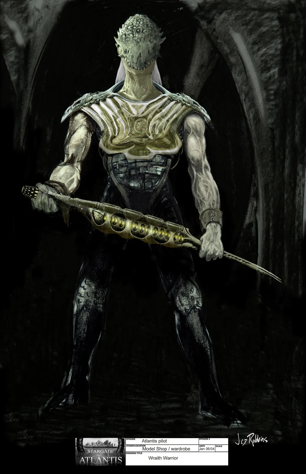 Stargate: Atlantis concept art - Rising I and II (Wraith Warrior design by James Robbins)