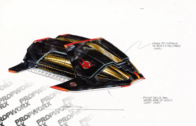 Stargate: SG-1 concept art - "New Ground" alien shuttle
