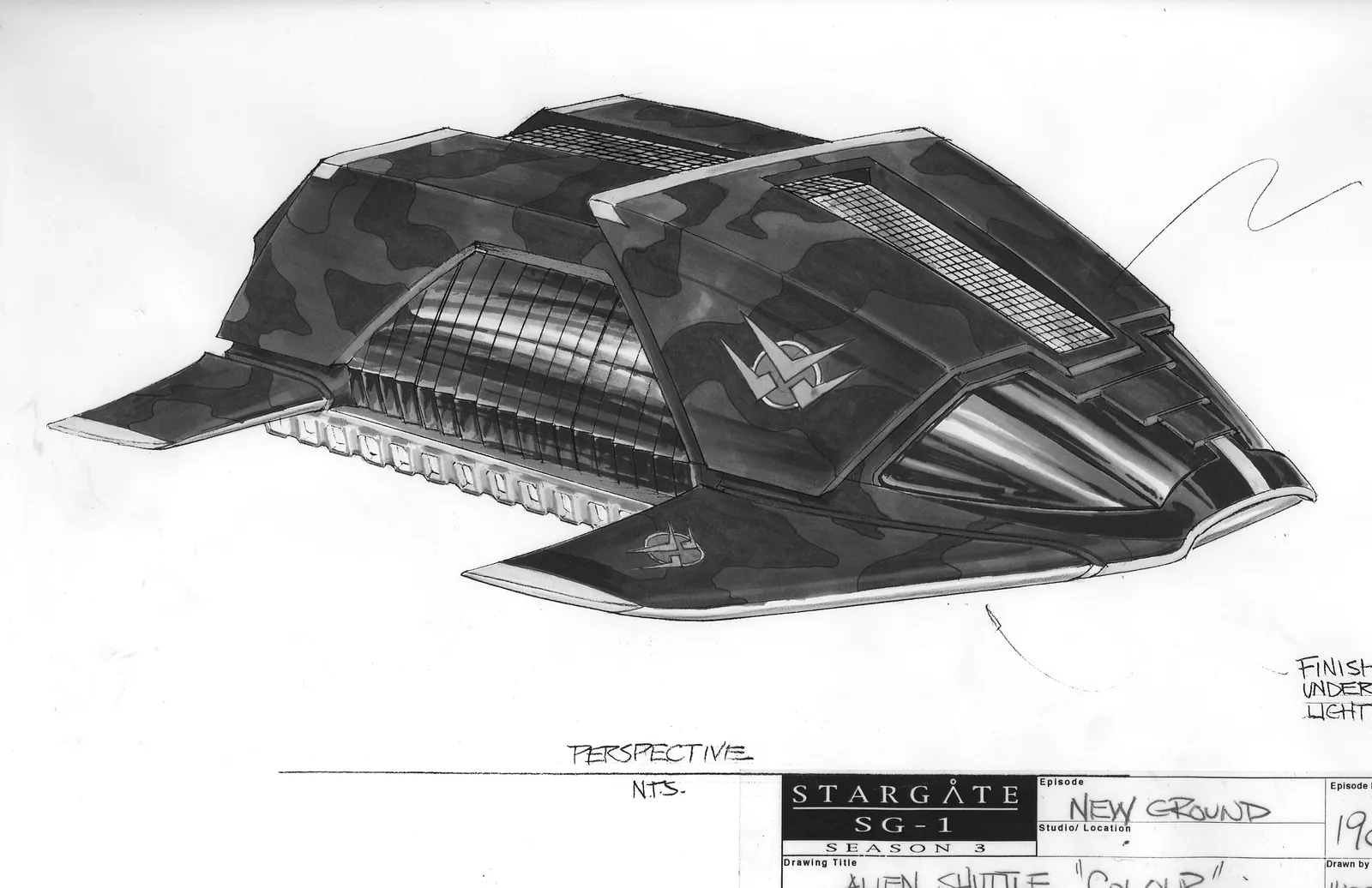 Stargate: SG-1 concept art - "New Ground" alien shuttle