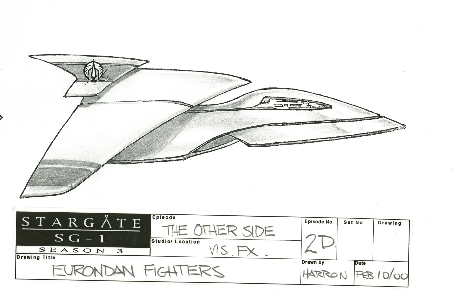 Stargate: SG-1 concept art - "The Other Side" (Eurondan Fighter design)