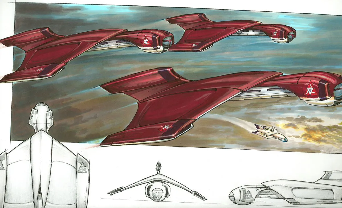 Stargate: SG-1 concept art - "The Other Side" bombers and drone
