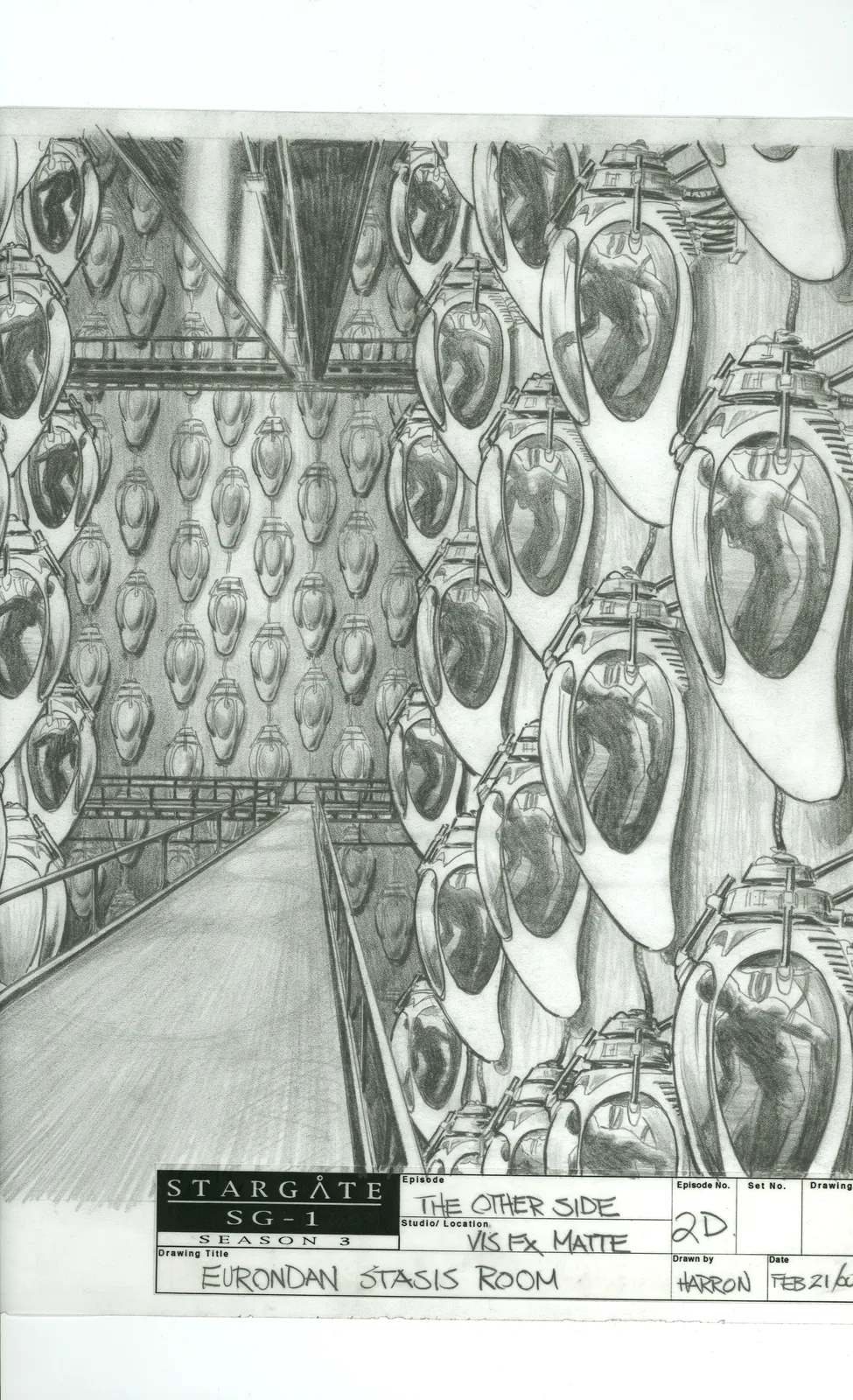 Stargate: SG-1 concept art - "The Other Side" (Eurondan stasis room)