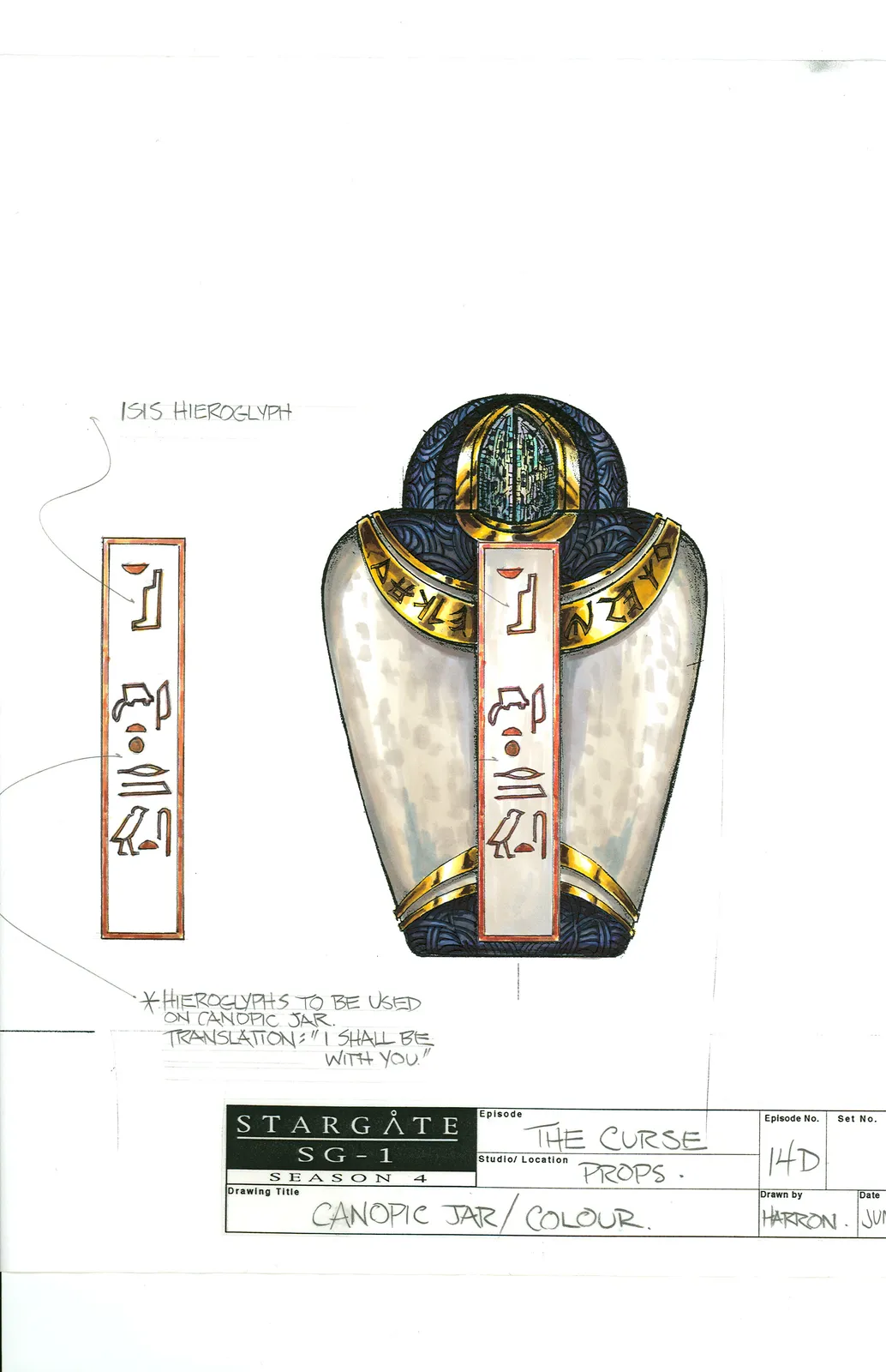 Stargate: SG-1 concept art - "The Curse" canopic jar