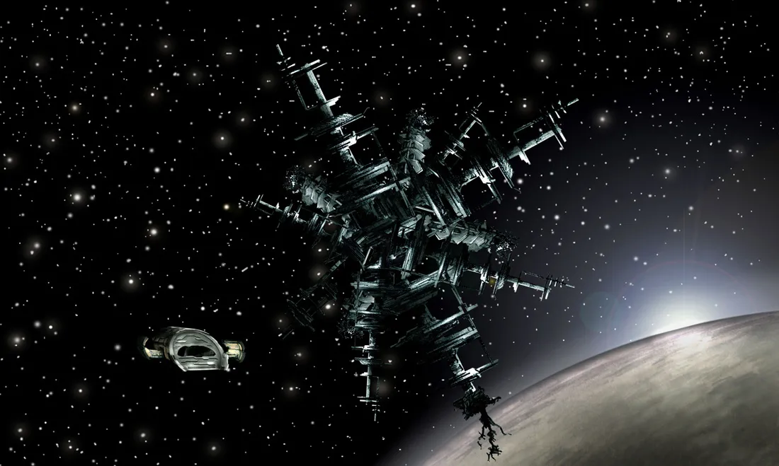 Stargate: Atlantis concept art - The Siege Part 1 (Ancient satellite by James Robbins)