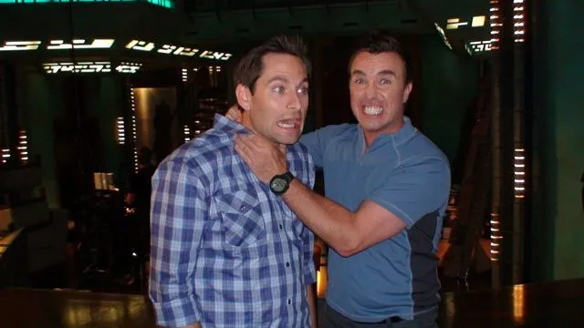 Came across a few BTS pics from the ole Stargate: Atlantis days featuring @PaulyMcGillion. Good times!