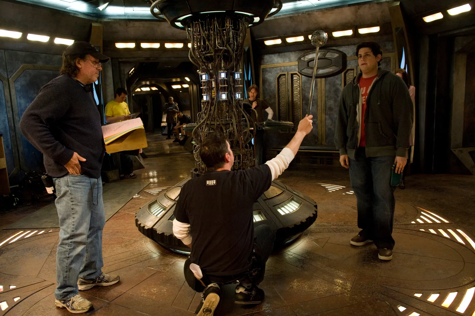 Behind the scenes on Stargate: Universe Hypnotizing actor David Blue before his big scene.